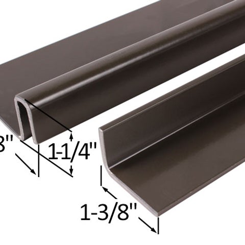 [FLD-FLA-10030] Full Length Interlocking Astragal for Outswing Door Security (Aged Bronze, Metal Door Frame)