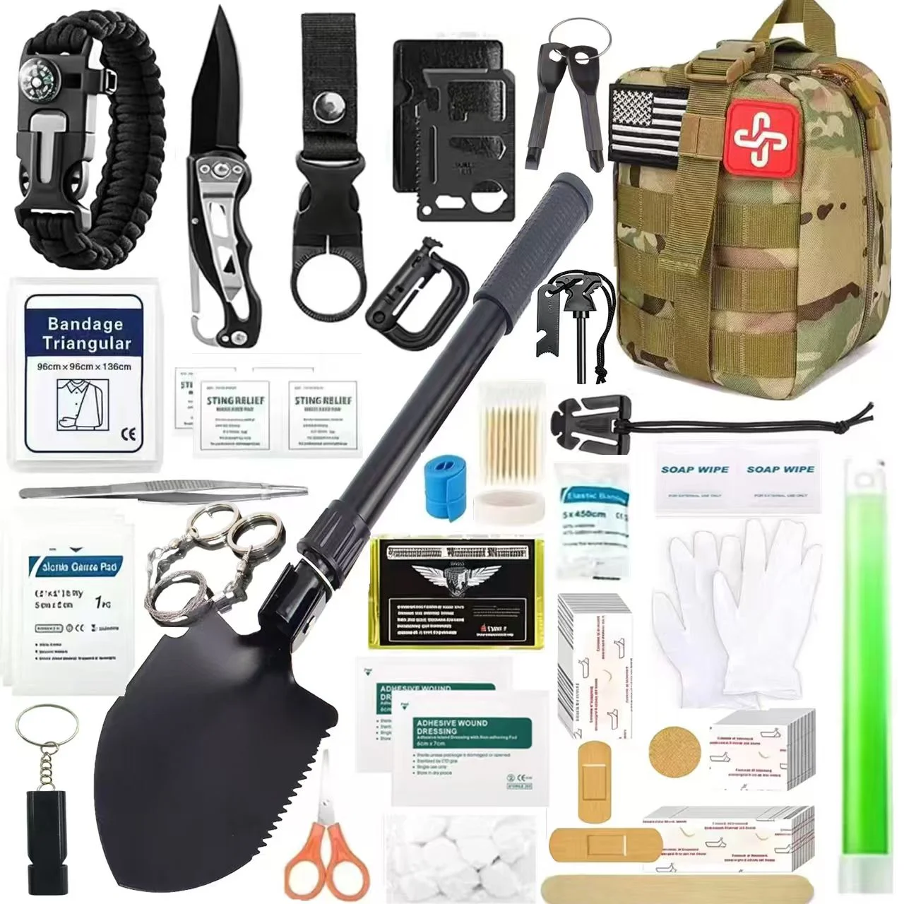 Car Emergency Kit Portable Family Travel Tactical Hiking EVA Material Camping Essential Backpack Suitable for Sports Office Ship Unexpected Incidents